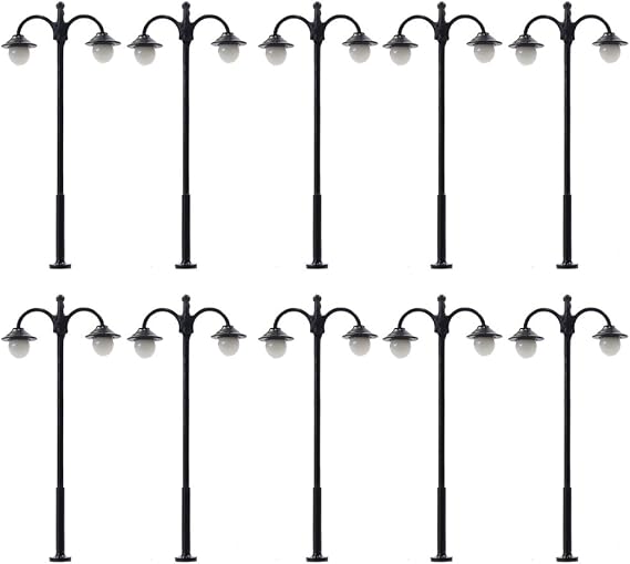 LYM17 10PCS Model Railway LED Lamppost Lamps Street Lights N Scale 4.5cm 1.77inch 12v