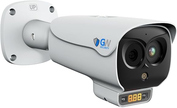 GW Security 5MP Bi-Spectrum Temperature Measurement Two-Way Audio IP PoE Thermal Security Camera w/Smoker, Flame, Fire Point, Human and Vehicle Smart Detection and 10 AI Functions GW68-5617TMIC