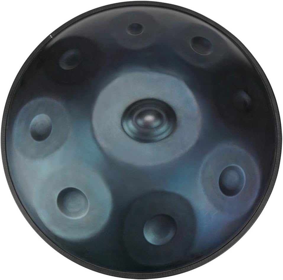 34;Lark Music hand pan in D Minor 9 notes steel hand drum  Soft Hand Pan Bag 22.8 58cm, Deep Blue D Minor, Gift Idea