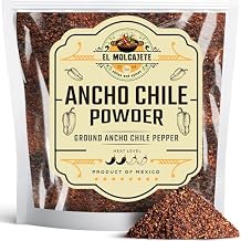 Ancho Chile Powder (8oz) Whole Ground Dried Poblano Peppers, Rich Smoky Flavor for Traditional Mexican Cooking, Sauces, Rubs & Marinades by El Molcajete