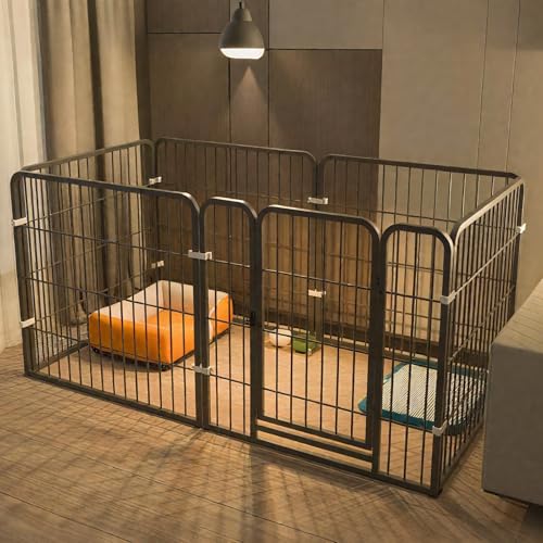 Dog Playpen Indoor,Extra Large, Escape-Proof Pet Enclosure with Self-Locking Door,Free Combination Dog Exercise Pen,Heavy Duty Metal Pet Playpen Indoor,No-Tool Assembly, Chew-Resistant Metal Fence