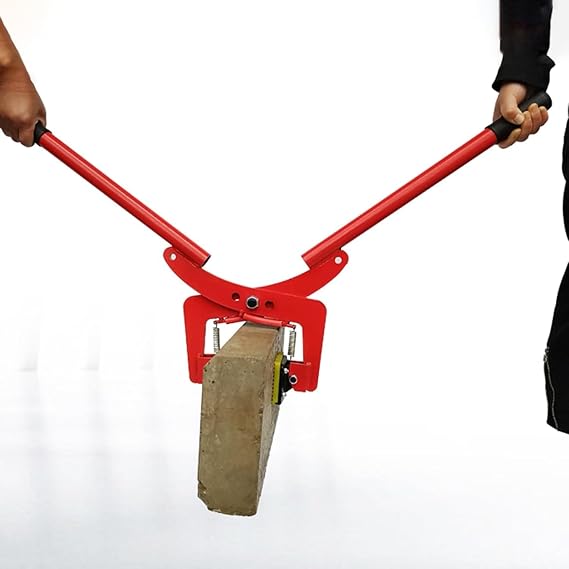 Paving Slab Lifter Heavy Duty Curb Paver Lifter, Lifting Clamps for Granite SlabMarbleBrick, Adjustable Scissor Stone Lifter Tool with Rubber-lined(M-Opening 12-24cm (4 3/4"-9 1/2"))