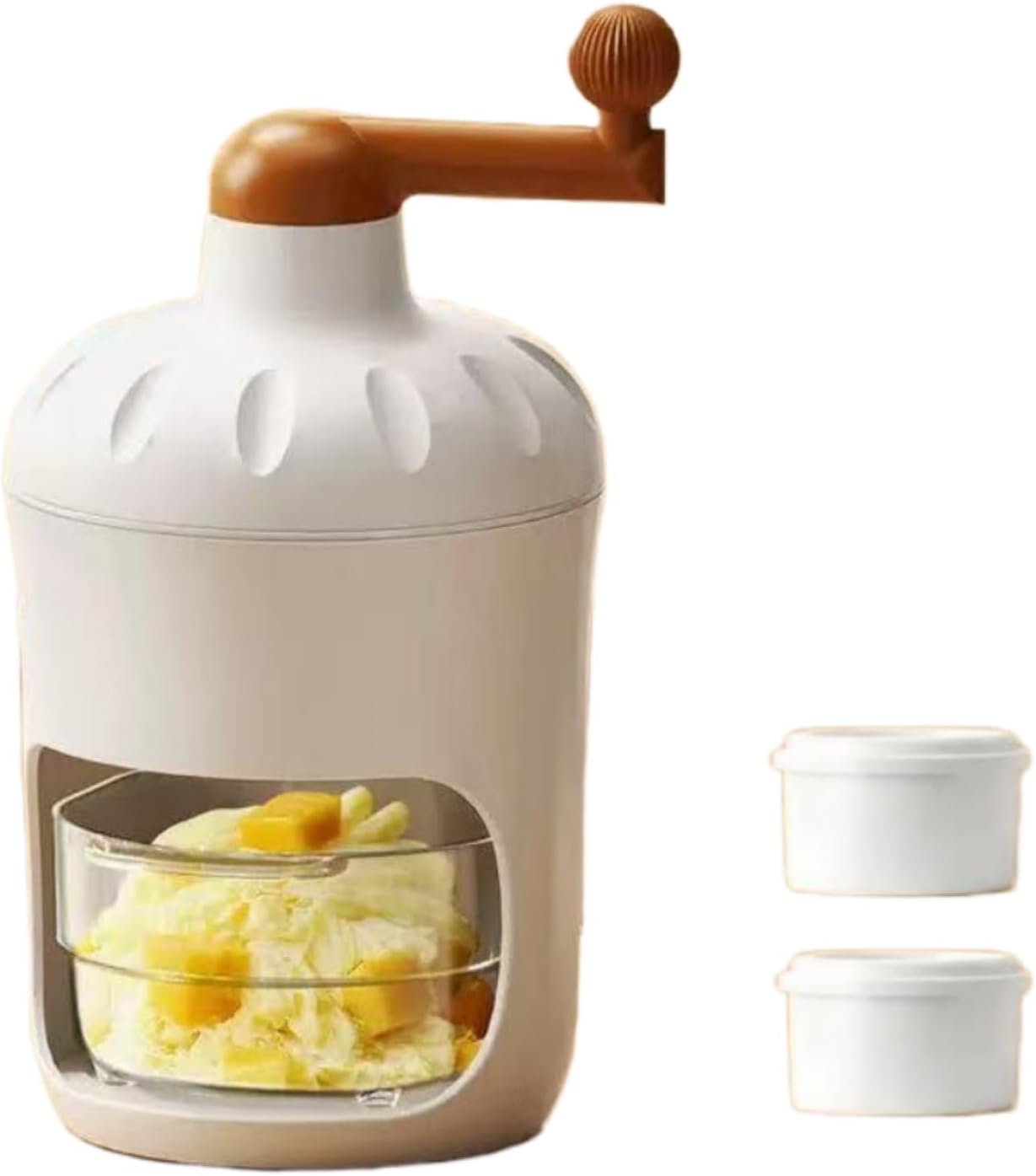 2025 Model Shaved Ice Machine, Manual Fluffy, Snow Shaved Ice Machine, Manual Ice Crusher, Stainless Steel Blade, Hand Crank Handle, Ice Cup Included, Easy to Use, Portable and Convenient, Ice
