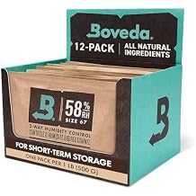 Boveda 58% Two-Way Humidity Control Packs For Storing 1 lb Size 67 12 Pack Moisture Absorbers for Storage Containers Humidifier Packs Individually Wrapped Hydration Packets