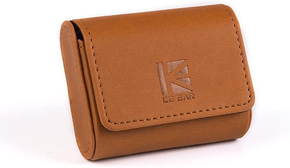 KBEAR Magnetic Closure iem Case, Travel in ear Monitor Case for IEM, Wired Earbuds, in-ear Headphones, Lightweight Storage Bag for kz zs10 pro, zs10 prox, zsn prox, castor, edx pro, ccz melody (Brown)