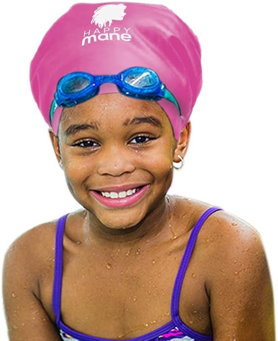 Large Extra large XL Silicone Swim Cap for Braids and Dreadlocks - Dry Hair While Swimming and Long Hair, Extensions, and Curly Hair - Shower Cap for Women, Men, kids