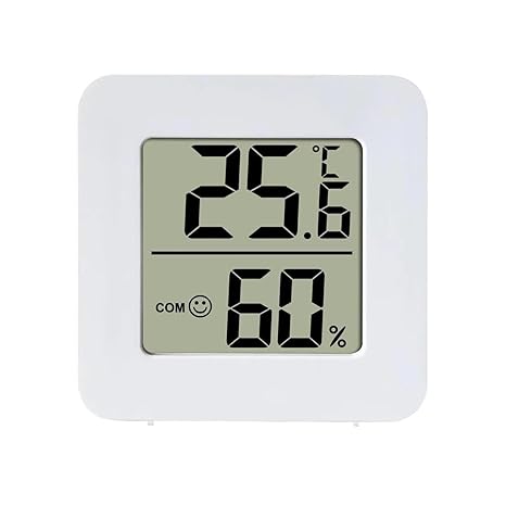 Digital Thermometer, Accurate Calibration LCD Mini Hygrometer Indoor Humidity,Room Thermometer Indoor,Temperature Humidity Meter for Home Bedroom Baby Room Office Greenhouse Cellar House (White)