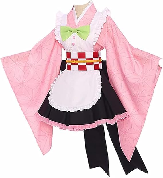 Cosplay Life Anime Kimetsu Cafe Maid Lolita Dress Manga Character Merch Complete Set Kimono Costume