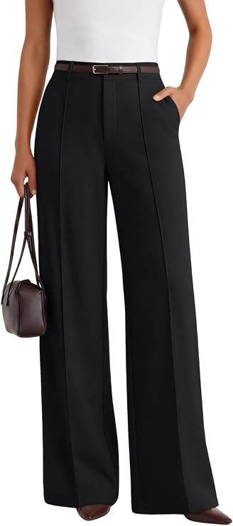 LILLUSORY High Waisted Front Seam Stretchy Dress Work Pants with Pockets