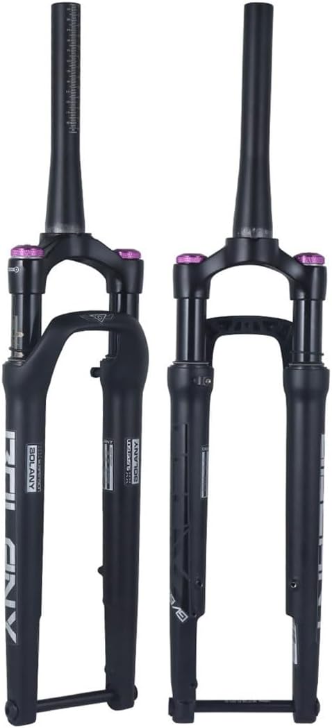Road Bike Suspension Fork 700c Gravel Bike Fork 12x100mm Thru Axle Air Fork 40mm Travel 1-1/2'' Tapered Front Fork Disc Brake Manual Lockout(White)