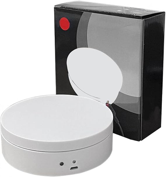 EKDJKK Electric Rotating Display Stand, 360 Degree Motorized Rotating Turntable Display Stand with USB Power Cable for Photography Products and Shows, Jewelry, Watch, 3D Models