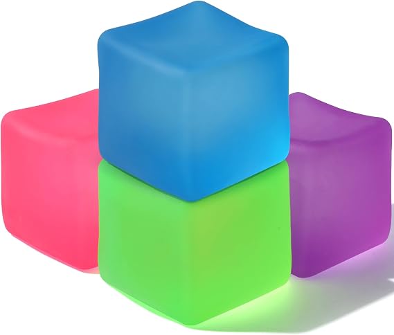 Malt Sugar Stress Cube 4 Pack Squishy Fidget Toy Slow Rising Ice Ball
