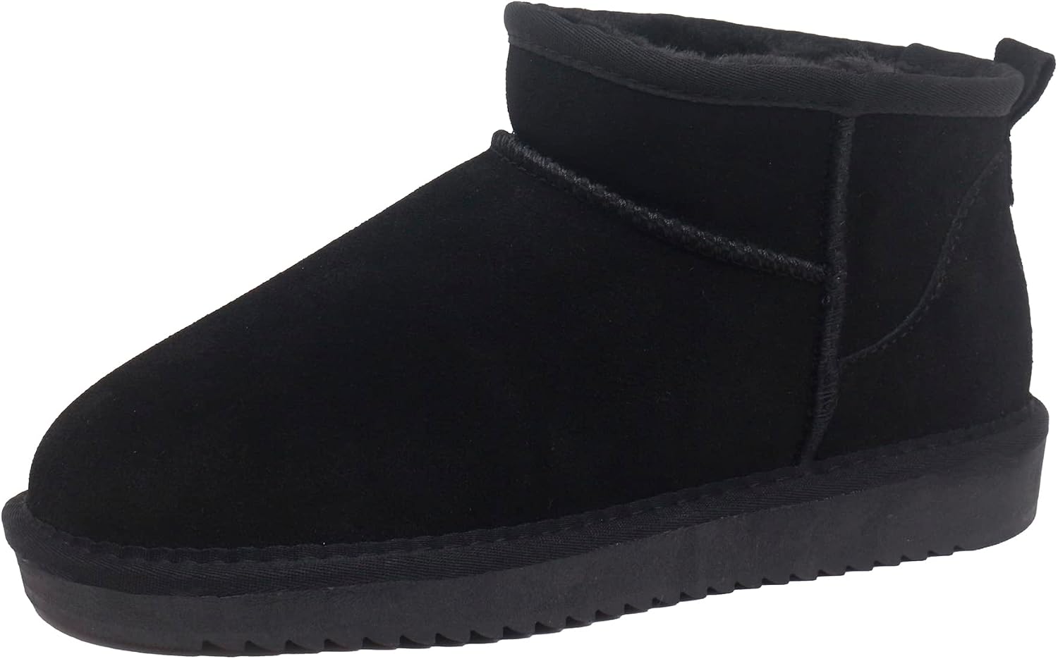 Womens Cow Suede Snow Boots Thick Plush Lining Warm Mini Anti-slip Outdoor Female Winter Ankle Boots for Women