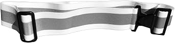 Reflective Elastic Belt w/Buckle Closure-White