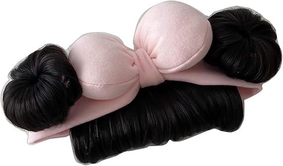 Baby Wig Bangs Headband Fashionable Bun Wig Hairpieces Solid Headwear Girls Hair Accessories for Newborns and Toddlers