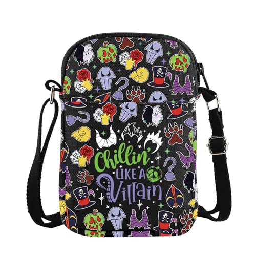 ZJXHPO Villains Carry On Bag Chillin is Like A Villain Cross Body Bag Witch Shoulder Bag Evil Queen Messenger Bag Villain CB