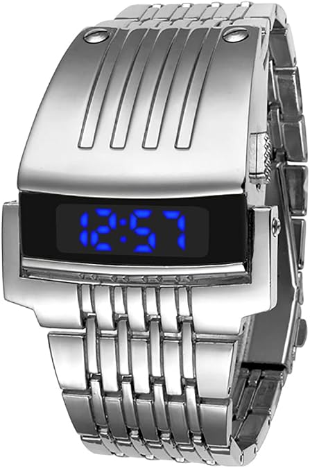 Gosasa Fashion Creative Men's Digital LED Watch with Stainless Steel Band