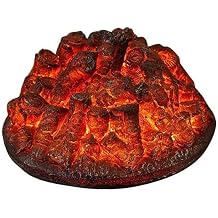 Electric Fireplaces 15.5" Electric Log Set, Round Fireplace Insert, Realistic Resin Logs LED Ember Bed Modern Home Decor