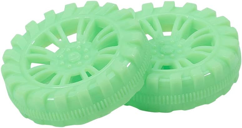MroMax 30x8mm RC Cars Wheels, 2Packs Green Toys Wheels, 2mm Dia Shaft Plastic Model Wheels for DIY Toy, RC Car, Truck, Boat and Helicopter Model Part
