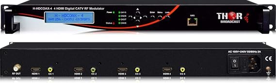 Thor Fiber 4 Channel HDMI Modulator QAM +ATSC Modulator with Closed captioning