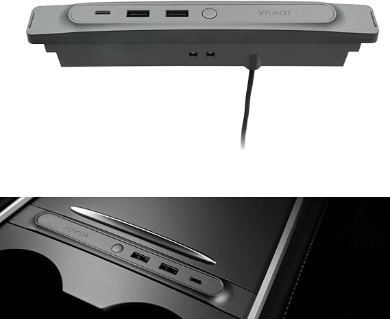 JOWUA Mini LED USB Hub for 2021 Tesla Model Y & Model 3 USB-C USB-A