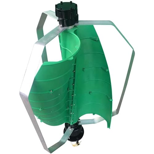 10000W Vertical 5 Blades Wind Power Generator, Noiseless and Easy to Installfor Vertical Spiral Wind Turbine 12V -220V with MPPT Controller Green