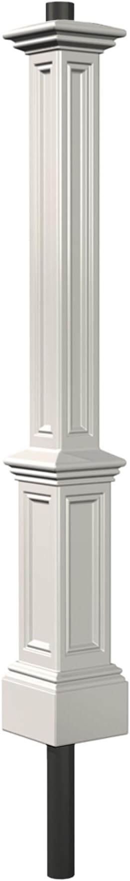 Mayne Signature Lamp Post with Post Mount, White | Includes PVC post mount, Light fixture & wiring not included, Fade resistant, Weather resistant,