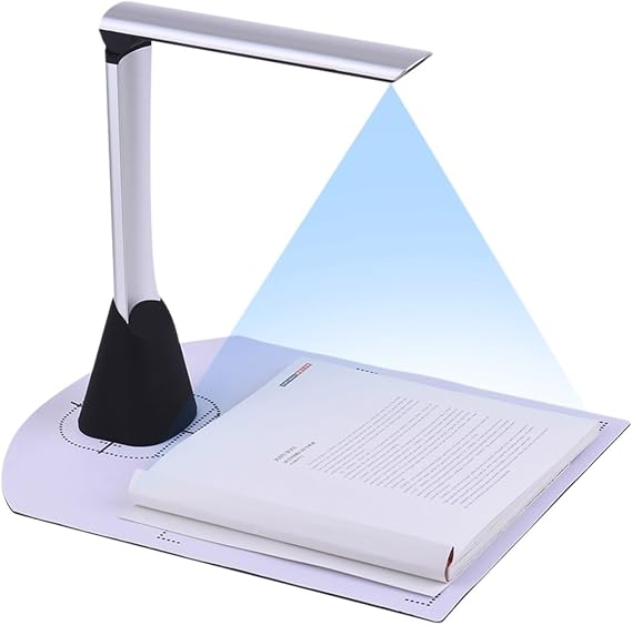 High Speed USB Book Image Calligraphy and Painting Camera Scanner Document Calligraphy Picture Camera Scanner with 5 Megapixel HD High Definition A4 Scan Size with LED Light with OCR Function for