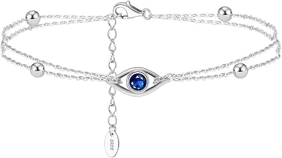 925 Sterling Silver Evil Eye Bracelets Infinity Adjustable Bracelet for Women Mother Wife Girlfriend Jewelry Gift