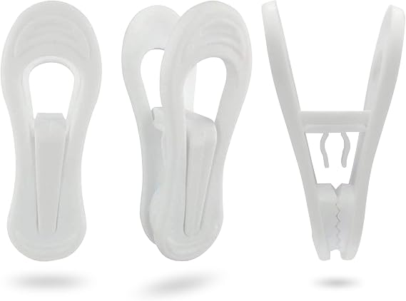 Hanger Clips 30 Pack, Multi-Purpose Hanger Clips for Hangers, White Finger Clips for Plastic Clothes Hangers, Pants Hangers Clips