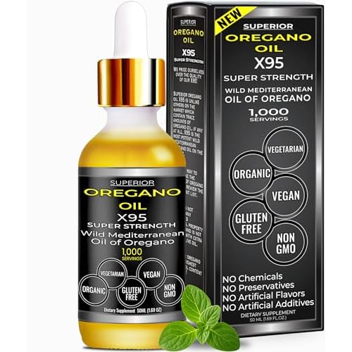 Oil of Oregano Drops Super Strength Mediterranean Wild Oregano 1000 Servings 1.69 oz