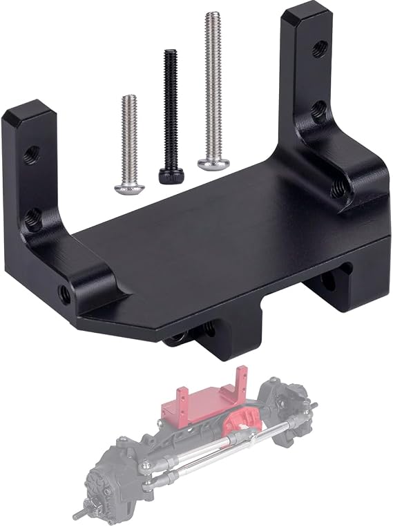 SCX10 III Servo on Axle Mount, AR45P Portal Axle 4-Link Suspension for 1/10 RC Crawler Car SCX10 III Aluminum Alloy Upgrade Parts (Black)