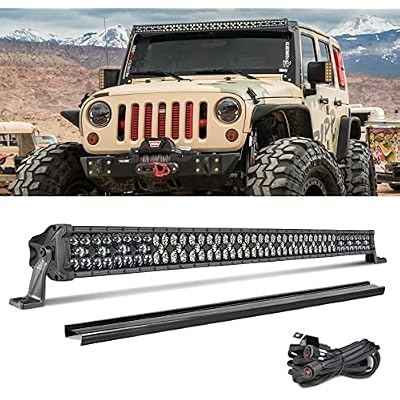XT50 50 Inch LED Light Bar, 550W Off Road Light with Wiring Harness and Black Cover, Spot Flood Combo Beam LED Driving Work Lights Waterproof for UTV X3 Truck Wrangler Bronco F150 RAM1500