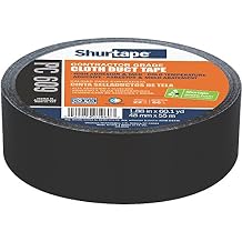 Shurtape PC 609 Performance Grade, Co-Extruded Cloth Duct Tape, 48mm x 55m, Black, 1 Roll (199722)