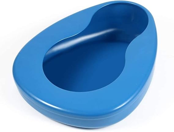 Bedpan for Women Men, Firm Thick Stable PP Bedridden Patient Hospital Home Elderly Bed Pan Emergency Device (Blue)