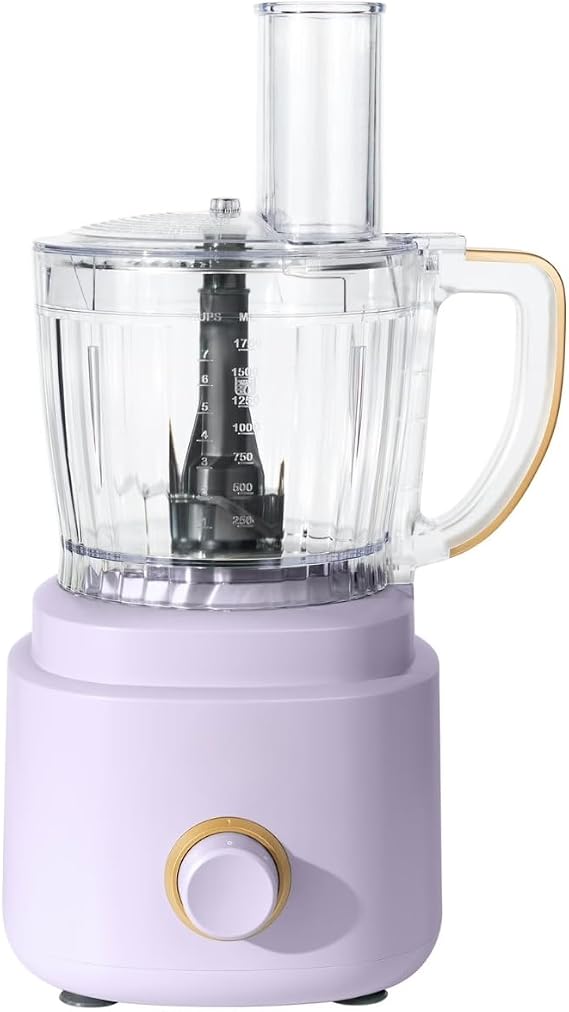 10Cup Food Processor 500 W, Variable Speed, TwistLock, DishwasherSafe Parts, Included Accessories (Lavender)