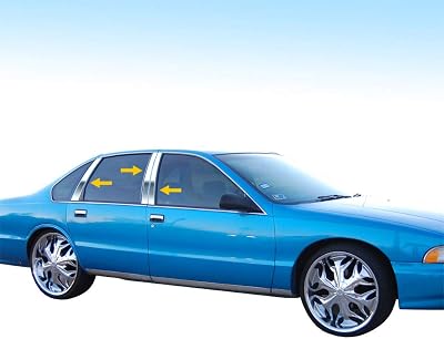 MaxMate Made in USA! Compatible with 1991-1996 Chevy Caprice 6 PC Stainless Steel Chrome Pillar Post Trim