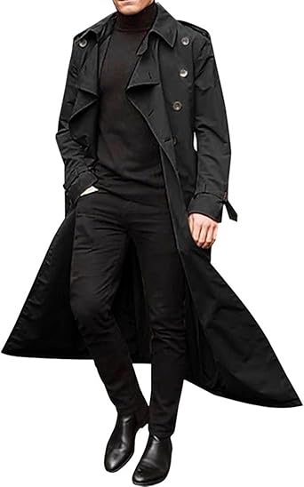 Waterproof Trench Coat Men Winter Trenchcoats Lapel Long Jacket Double Breasted Overcoat Soft Elegant Windbreaker