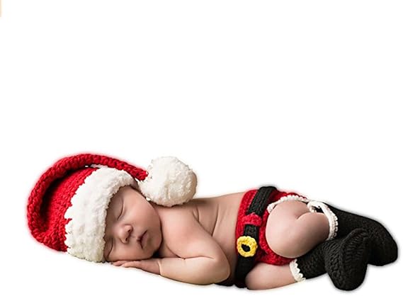 SUNBABY Newborn Baby Christmas Santa Knitted Crochet Photography Prop Costume Outfits