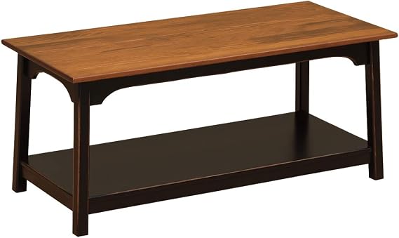 Peaceful Classics Wooden 2 Tier Coffee Table, Black