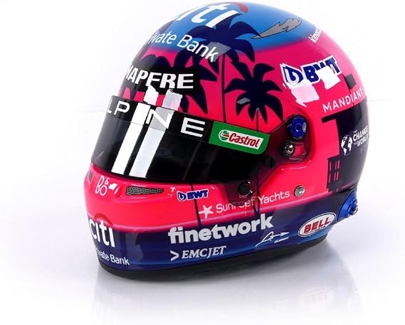 Mini H-ELMET Scale Replica 1/2 - Casque Fernando Alonso - Alpine F1 Team Miami 2022