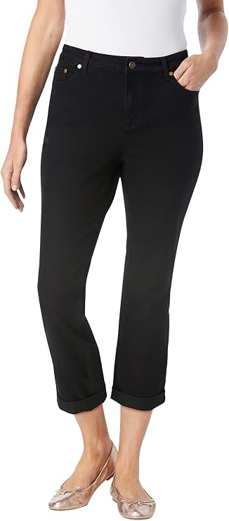 Woman Within Plus Size Stretch Denim Five-Pocket Girlfriend Jeans