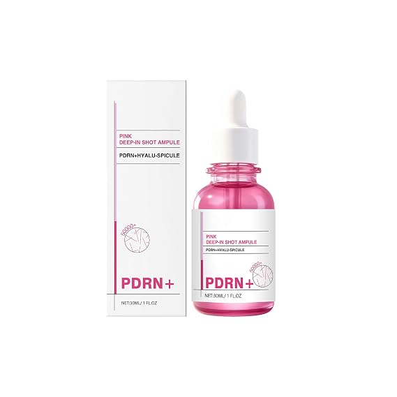 PDRN Serum for Face - Korean Skin Care Serums with Retinol & Hyaluronic Acid | Skin Booster & Instant Face Lift Serum | Pink Deep-In Shot Ampule Formula (Scented*1)