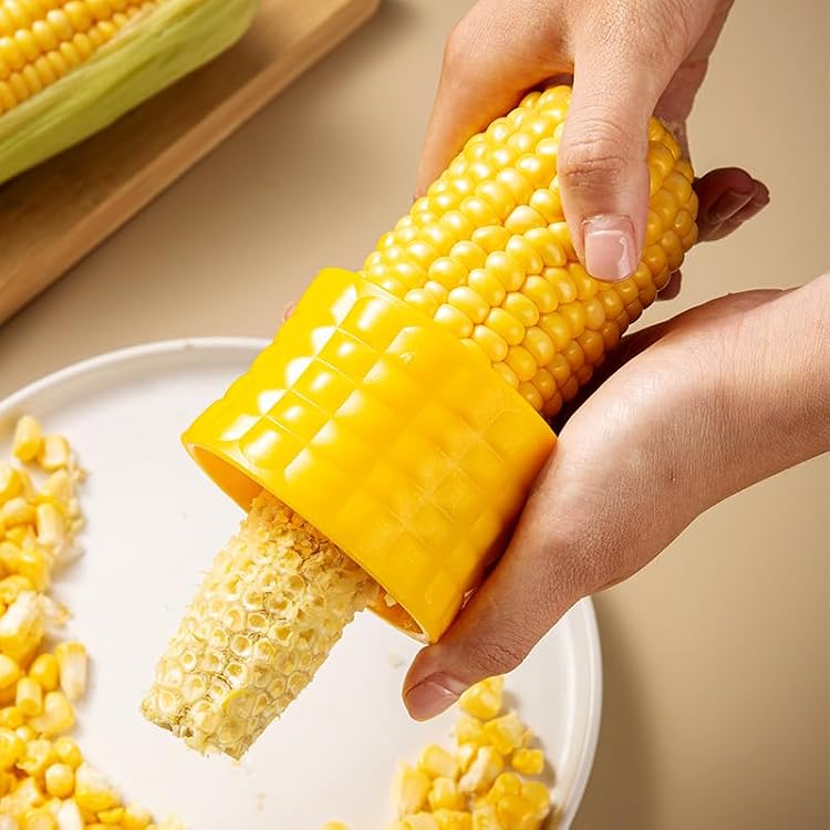 Premium Corn and Vegetable stripper and peeler with 8 Stainless Steel blades for Smooth, Safe, and Quick Corn Cutting, Easily Removes kernels from corn cob