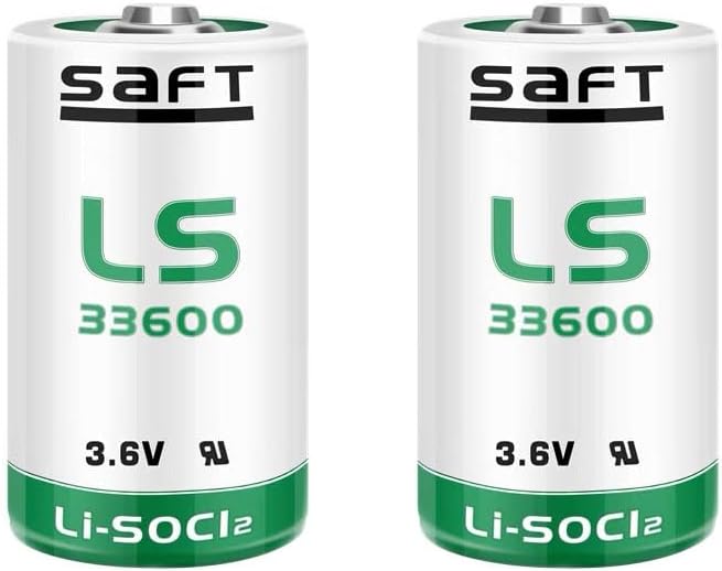 2-Pack 17000 mAh 3.6V LS33600 Battery for Saft LS33600 D Size 3.6V Lithium Thionyl Chloride Battery
