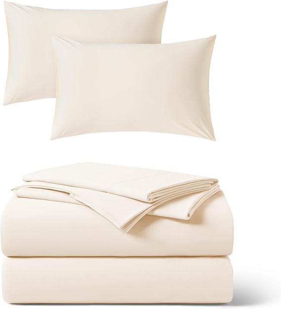 REST Buy 2 GET 30 Percent Off: 3PC Sheet Set Plus Extra Pillowcases Bundle at 30% Discount, in Snow Ivory, King Size