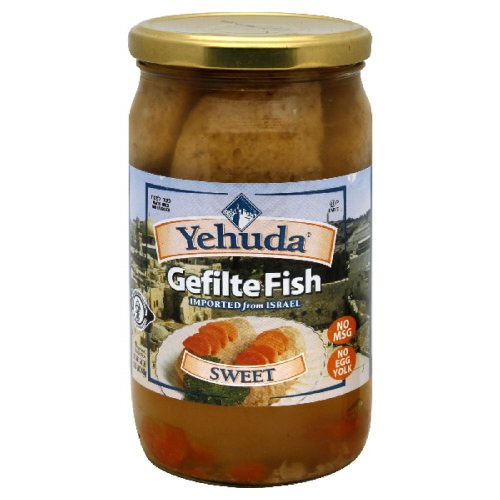 Yehuda Gefilte Fish Sweet Imported from Israel, 24-Ounce Pack of 4