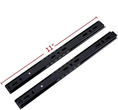 2 Sections Metal Drawer Slide Rail Tracks Ball Bearing Slides Side Mount Type 11 Inch, Black