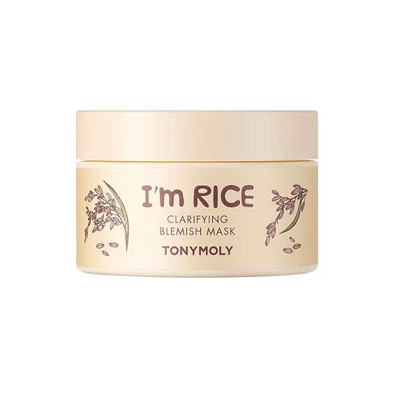 TONYMOLY I'm Rice Clarifying Blemish Kaolin Clay Mask, Face Pore Detox Mask