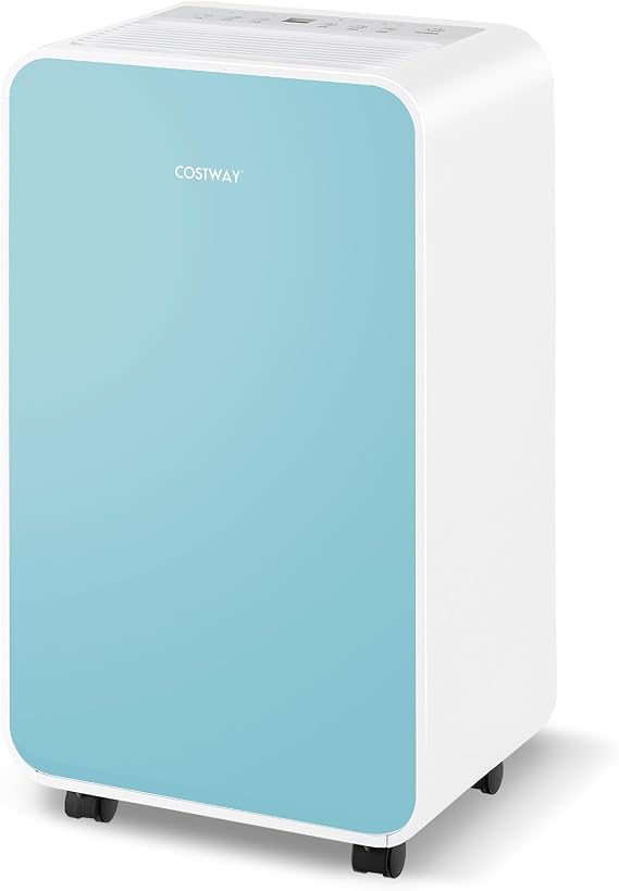 COSTWAY 2500 Sq. Ft Dehumidifier for Basement (Navy) | 32 Pint Portable Quiet Dehumidifier for Bedroom Bathroom with Sleep Mode, 24H Timer, Auto Shut Off, Auto Defrost & Drain Hose